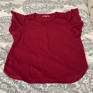 Loft womens flutter sleeve top size large